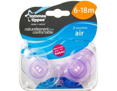 Tommee Tippee Šidítko C2N silikon Air Style 2ks 6-18m - Fialová