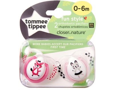 Tommee Tippee cumlík CTN silikón Fun 2ks ružová