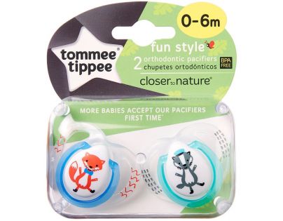 Tommee Tippee šidítko CTN silikon Fun 2ks liška a skunk
