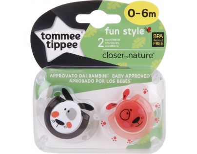 Tommee Tippee šidítko CTN silikon Fun 2ks pejsci