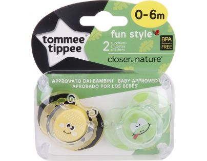 Tommee Tippee šidítko CTN silikon Fun 2ks včelka a žába