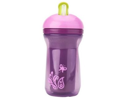 Tommee Tippee Termo téglik Explora sa zaklapávacím slamkou 300ml 18m + Ružová