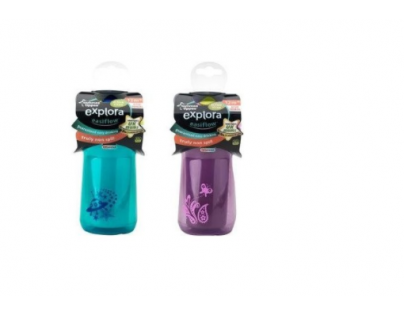 Tommee Tippee Termo téglik Explora sa zaklapávacím slamkou 300ml 18m + tyrkysová UFO