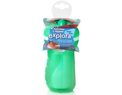 Tommee Tippee Termo téglik Explora sa zaklapávacím slamkou 300ml 18m + Zelená