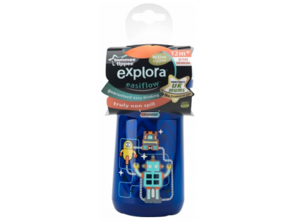 Tommee Tippee Termo téglik Explora trénovací 300ml 24m + modrá roboti