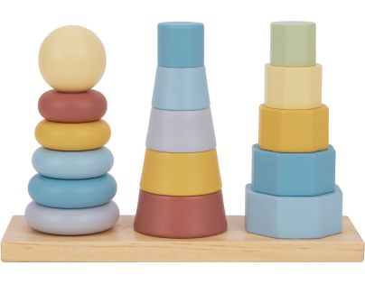 Tooky Toy Drevená skladacia veža Tvary - Poškodený obal