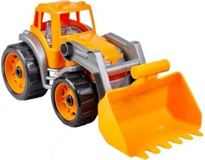 Traktor oranžový s prednou oranžovou lyžicou