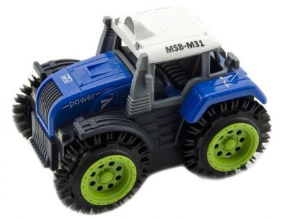 Traktor Prevracací plast 10 cm modrý