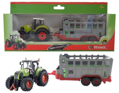 Traktor s prívesom na prepravu zvierat 1:50
