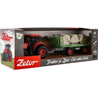 Teddies Traktor Zetor s vlekom a balíkmi plast 36 cm 2