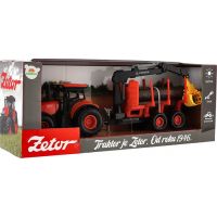 Teddies Traktor Zetor s vlekom s nakladacím ramenom plast 36 cm 2