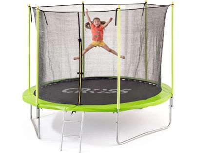 Cross Trampolína so sieťou zeleno čierna 306 x 306 x 250 cm - Poškodený obal