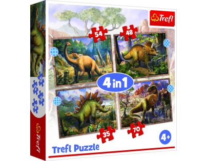 Trefl Puzzle 4v1 Dinosaure