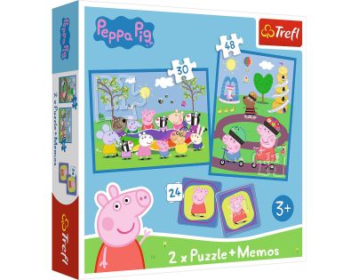 Trefl Puzzle Prasiatko Peppa 2v1 + pexeso
