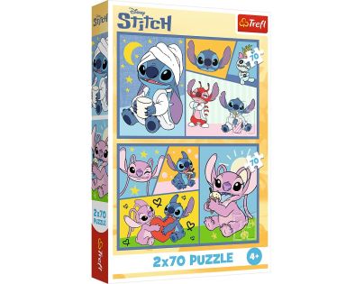 Trefl Puzzle so Stitchom nie je nuda 2v1 2x70 dielikov