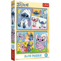Trefl Puzzle so Stitchom nie je nuda 2v1 2x70 dielikov
