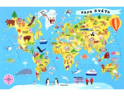 Trefl Vzdelávacie puzzle mapa sveta 100 dielikov
