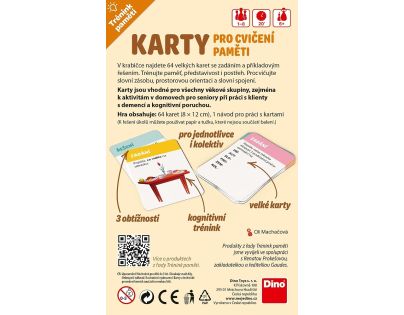 TRÉNING PAMÄTI: KARTY NA CVIČENIE PAMÄTI Náučná hra