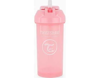 Twistshake Netečúci fľaša so slamkou 360 ml pastelovo ružová