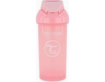 Twistshake Netečúci fľaša so slamkou 360 ml pastelovo ružová
