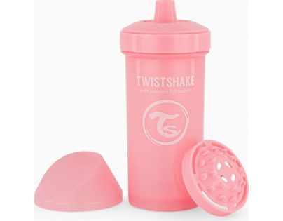 Twistshake Netečúci fľaša s náustkom 360 ml pastelovo ružová