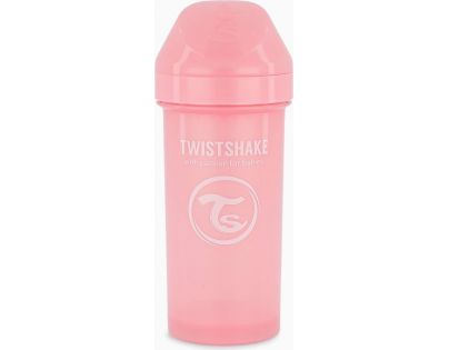 Twistshake Netečúci fľaša s náustkom 360 ml pastelovo ružová