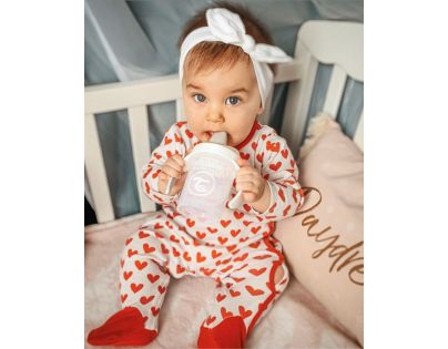 Twistshake Učiaci netečúci hrnček 230 ml biely