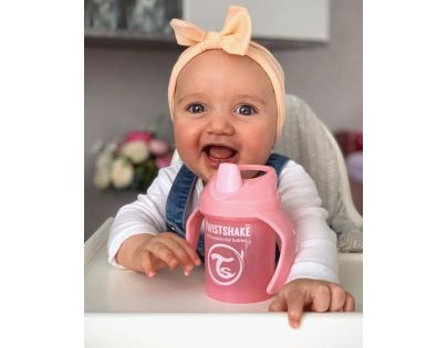 Twistshake Učiaci netečúci hrnček 230 ml pastelovo ružový