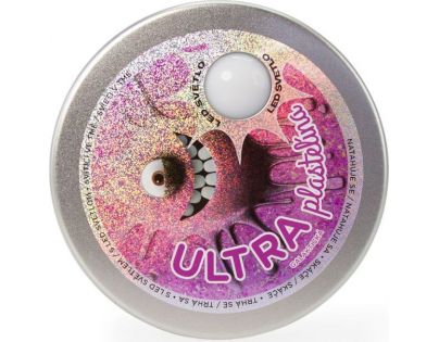 Ultra Plastelína 80 g s LED svetlom 6 farieb Svieti v tme ako Galaxie ružový nápis