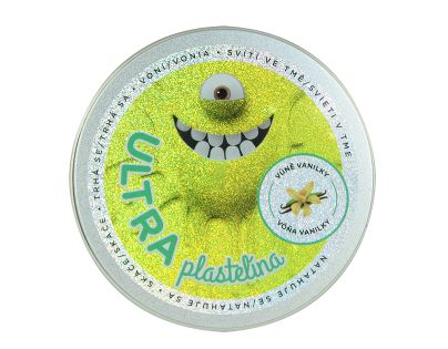 EP Line Ultra Plastelína s vôňou a glitrami Svietiaca v tme 50 g - Vanilka - Poškodený obal