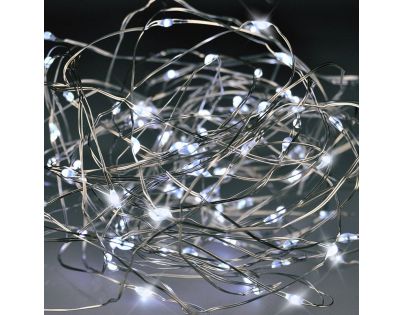 Solight Vianočná reťaz strieborná 100 mini LED 10 m