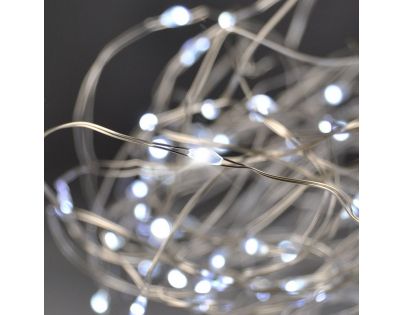 Solight Vianočná reťaz strieborná 100 mini LED 10 m