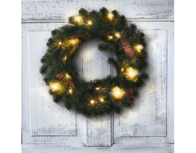 Solight Vianočný veniec priemeru 15 LED 40 cm - Poškodený obal