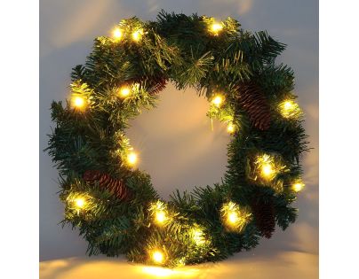 Solight Vianočný veniec priemeru 15 LED 40 cm - Poškodený obal