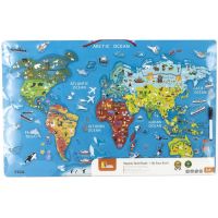 Viga Drevená mapa sveta s tabuľou 5