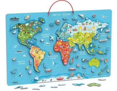 Viga Drevená mapa sveta s tabuľou
