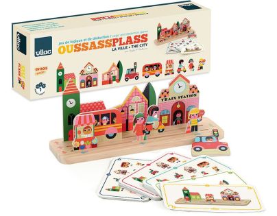 Vilac Drevená logická hra Postav to správne! Město