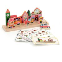 Vilac Drevená logická hra Postav to správne! Město 2