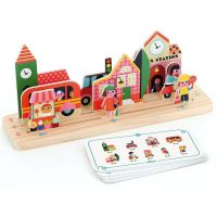 Vilac Drevená logická hra Postav to správne! Město 3