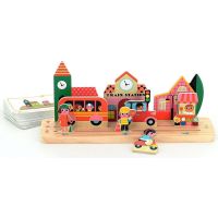 Vilac Drevená logická hra Postav to správne! Město 4