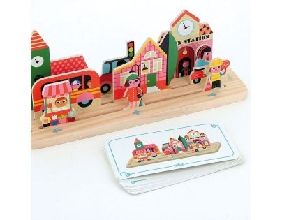 Vilac Drevená logická hra Postav to správne! Město