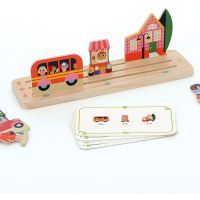 Vilac Drevená logická hra Postav to správne! Město 6