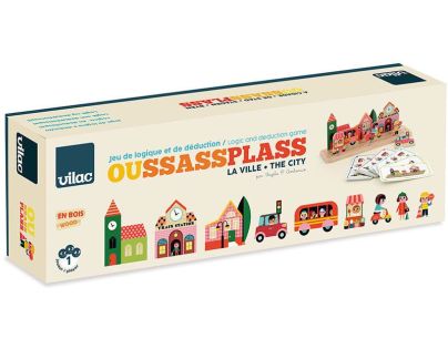 Vilac Drevená logická hra Postav to správne! Město
