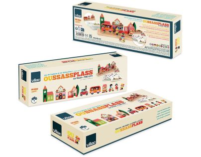 Vilac Drevená logická hra Postav to správne! Město