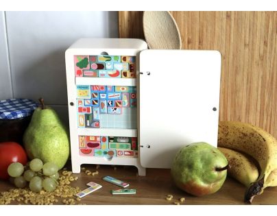 Vilac Drevená magnetická hra Ulož to správne! Chladnička