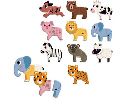 Vilac Drevené magnetky Legrační zvieratká