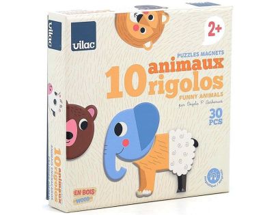 Vilac Drevené magnetky Legrační zvieratká