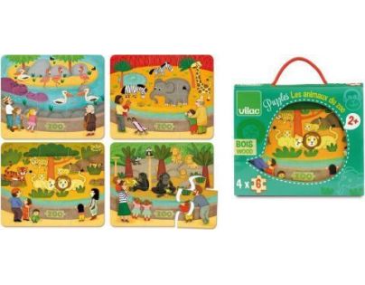 Vilac Puzzle drevené ZOO 24 dielikov