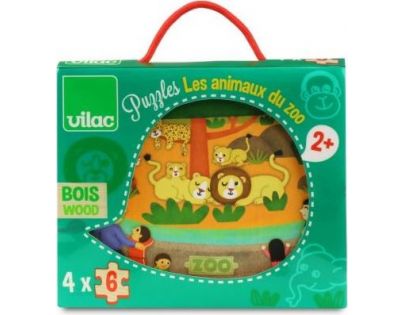 Vilac Puzzle drevené ZOO 24 dielikov