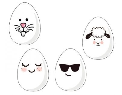 Anděl Vodové obtlačky Emoji na vajíčka Zvieratká 19 x 9 cm